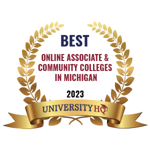 Best Online Associates & Community Colleges In Michigan badge